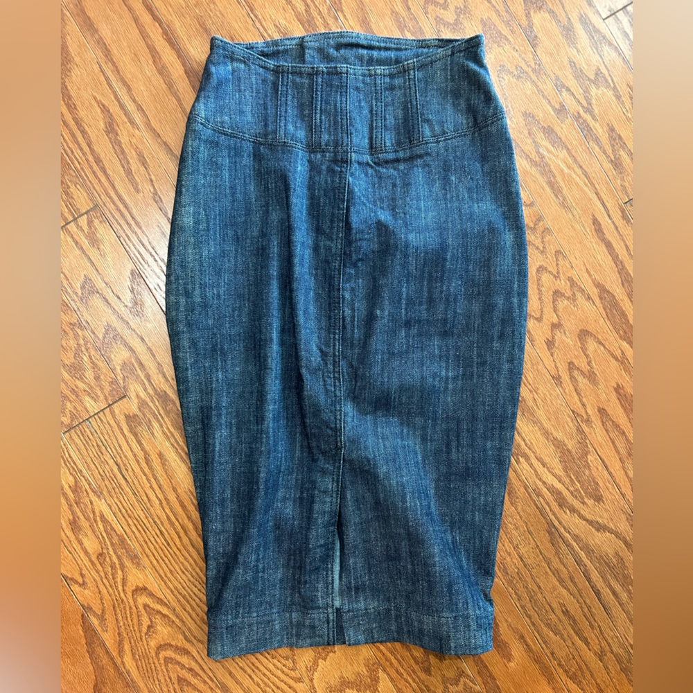 🩷 NWOT London Jeans for Victoria’s Secret denim pencil skirt size 0 - Picture 4 of 6